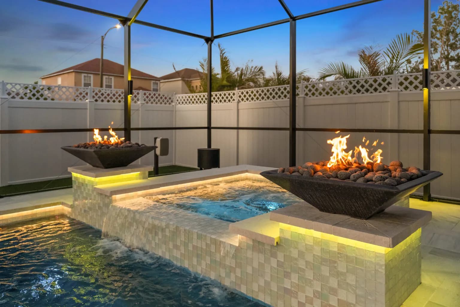 Fire & Water at Dusk — South Tampa pool, photo 2